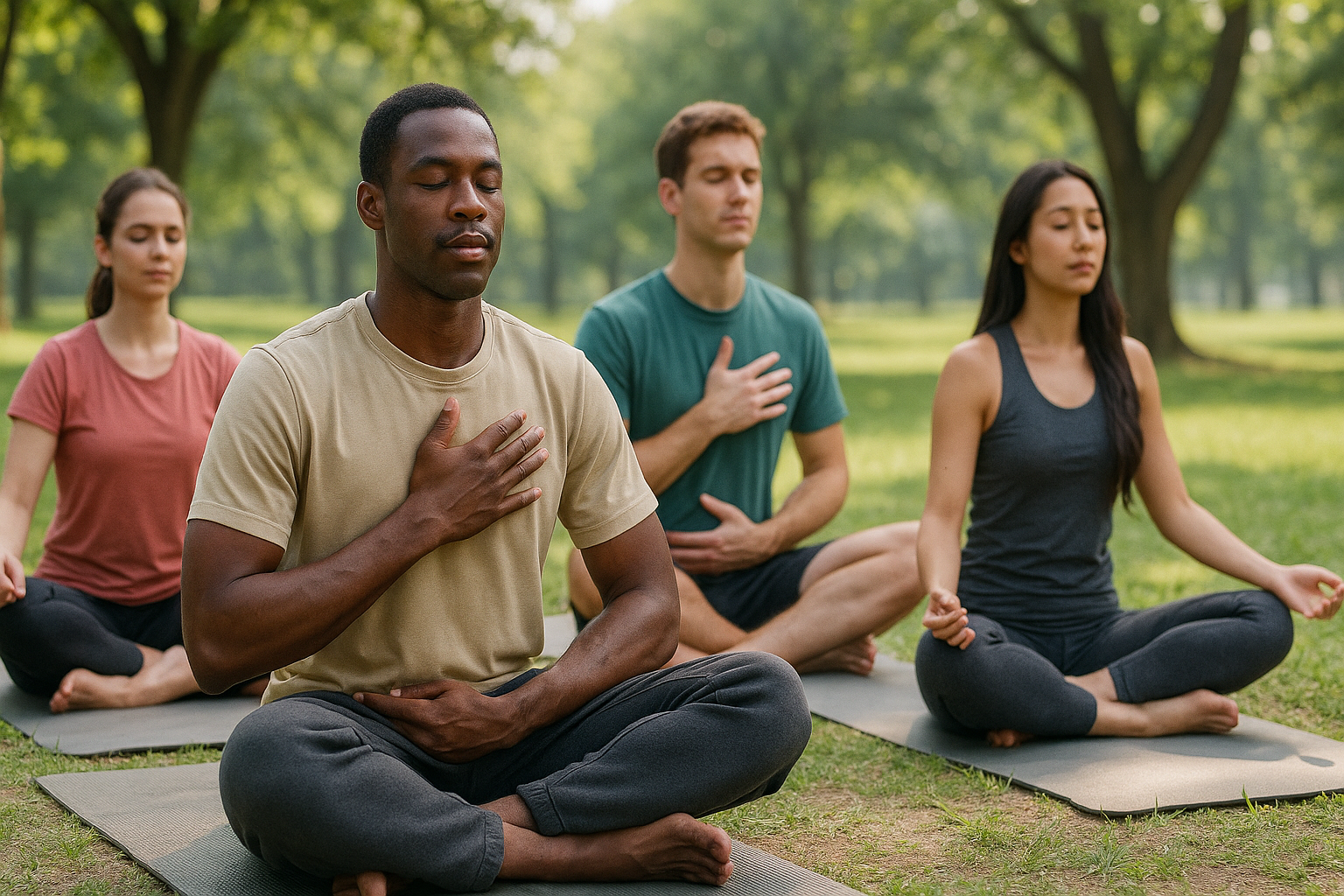 Séance de relaxation en groupe